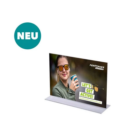 T-állvány akril, DIN A4, tájkép formátum